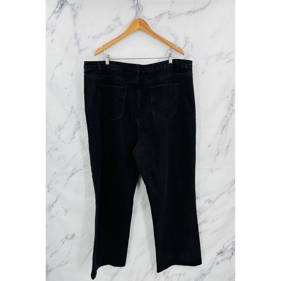N018 RETTYLITTLETHING Plus Washed Black Ripped Straight Leg Jeans - Picture 8 of 9